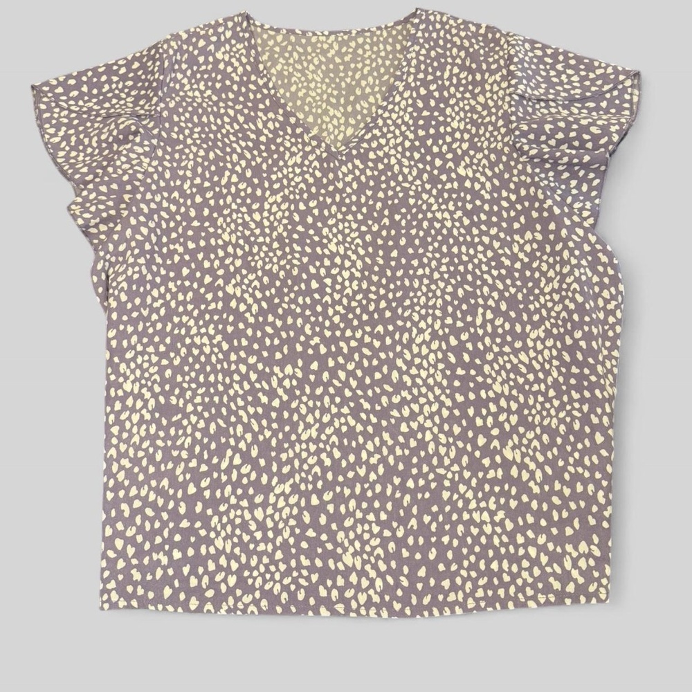 Shein Light Purple Printed Shirt Size XXL